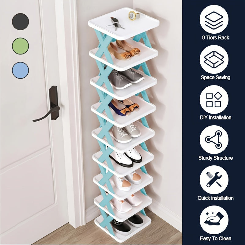 9 Tier Shoe Rack, Space-saving Vertical Shoe Rack
