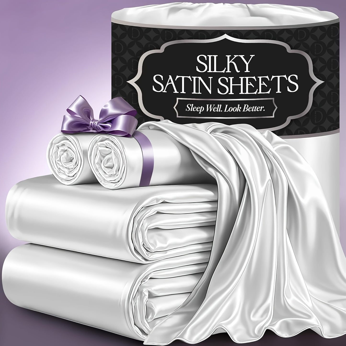 4pcs Cooling & Silky Satin Sheet Set
