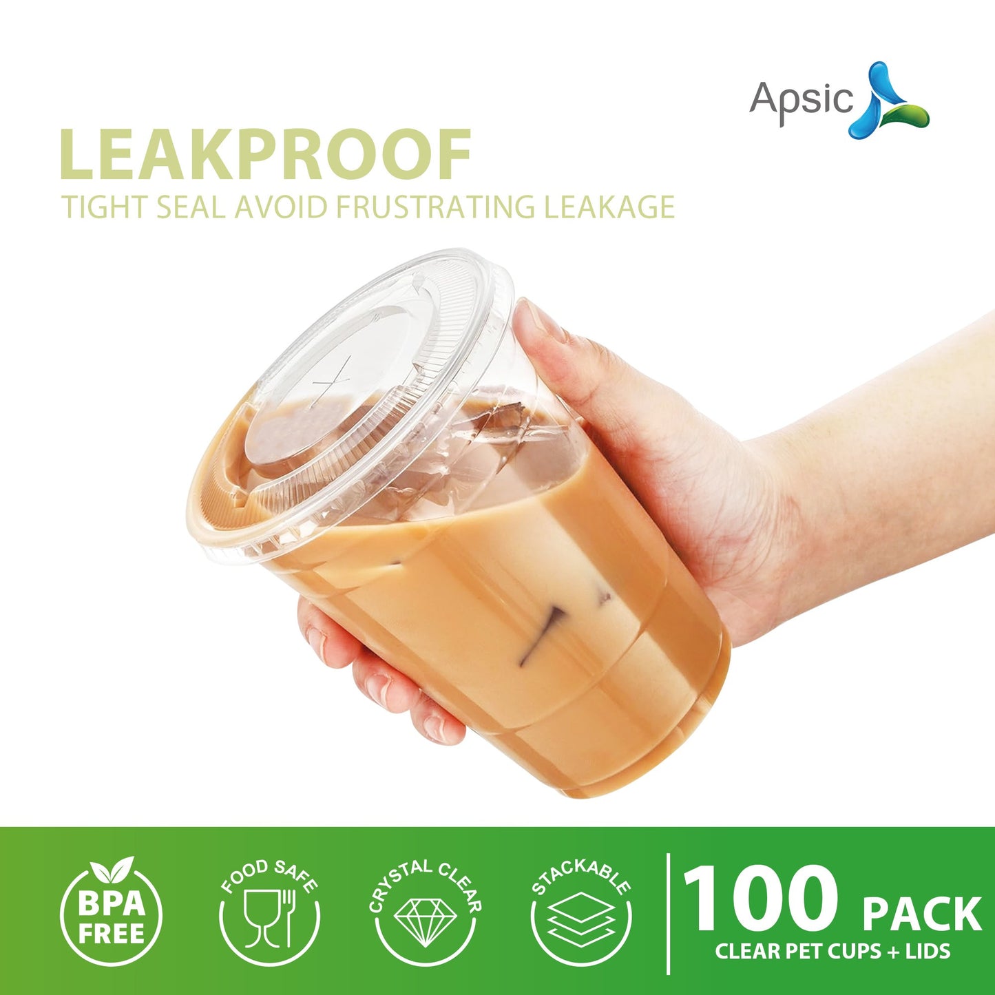 100 Set Clear Plastic Cups
