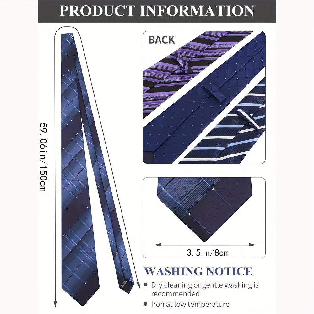 6pcs Classic Men's Braided Ties