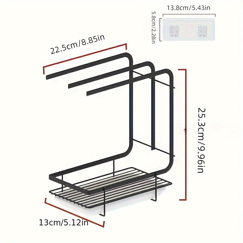 3pcs Kitchen Dishcloth Towel Rack