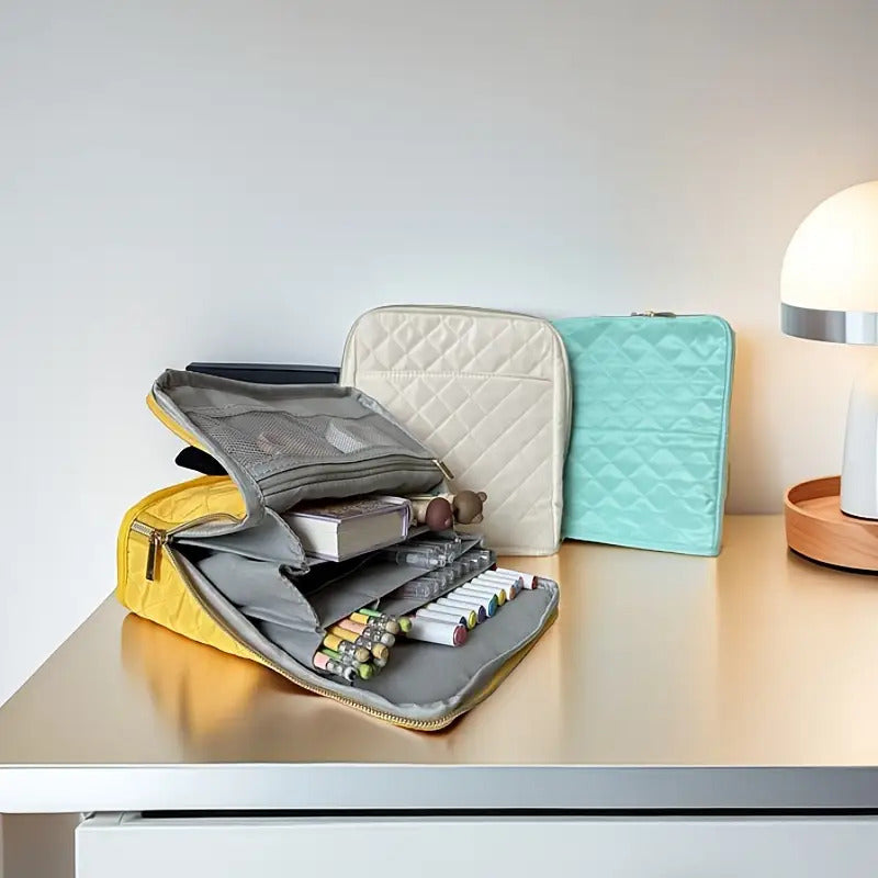 9 Compartments Large-capacity Zippered Pencil Case