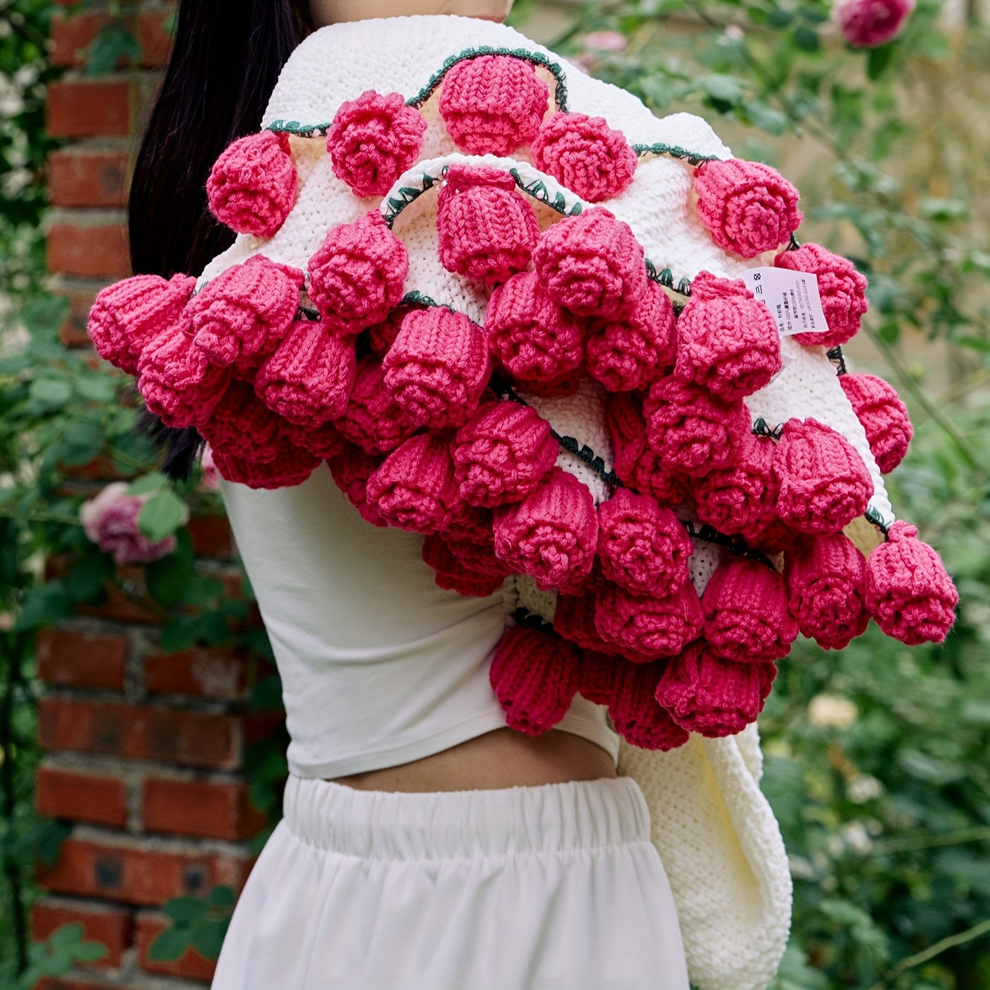 Soft French Style 1pc Rose Bouquet Throw Blanket