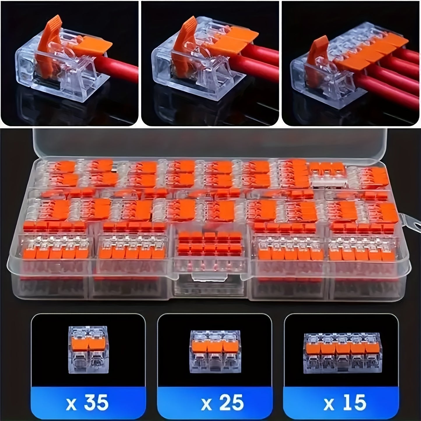 electrical quick connectors, lever wire connectors combination kit