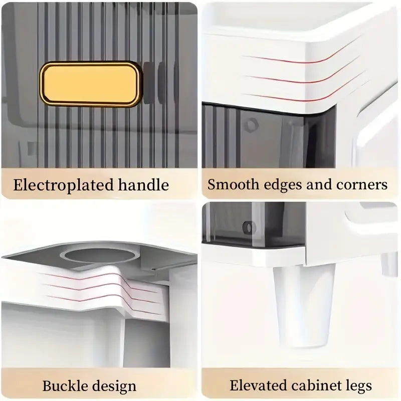 Storage Cabinet with Drawers - Stacking Plastic Organizer