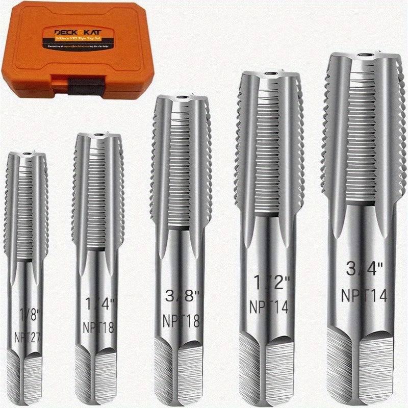 5pcs Precision Carbon Steel NPT Tap Set