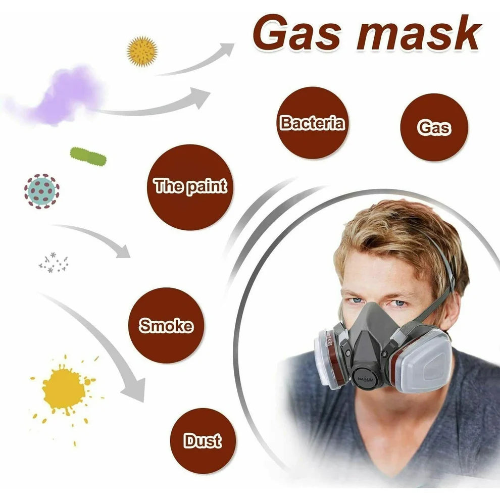 6200 Type Gas Mask with Replaceable Filter Pad