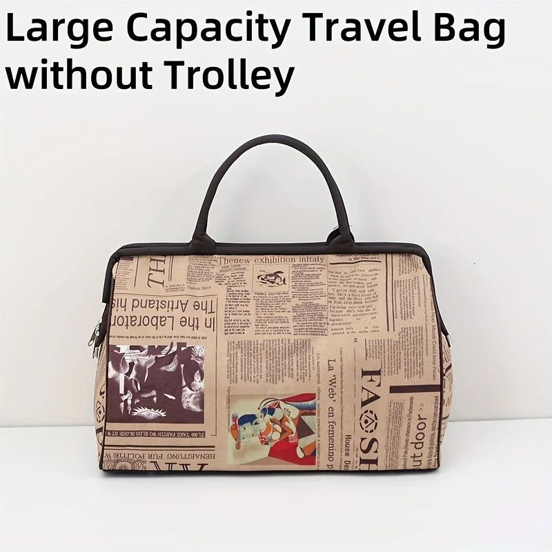 Unique Newspaper Print Travel Bag