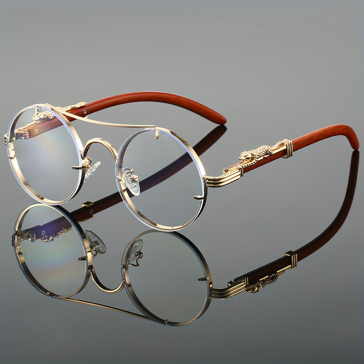 Fashionable Round Metal Frame Glasses