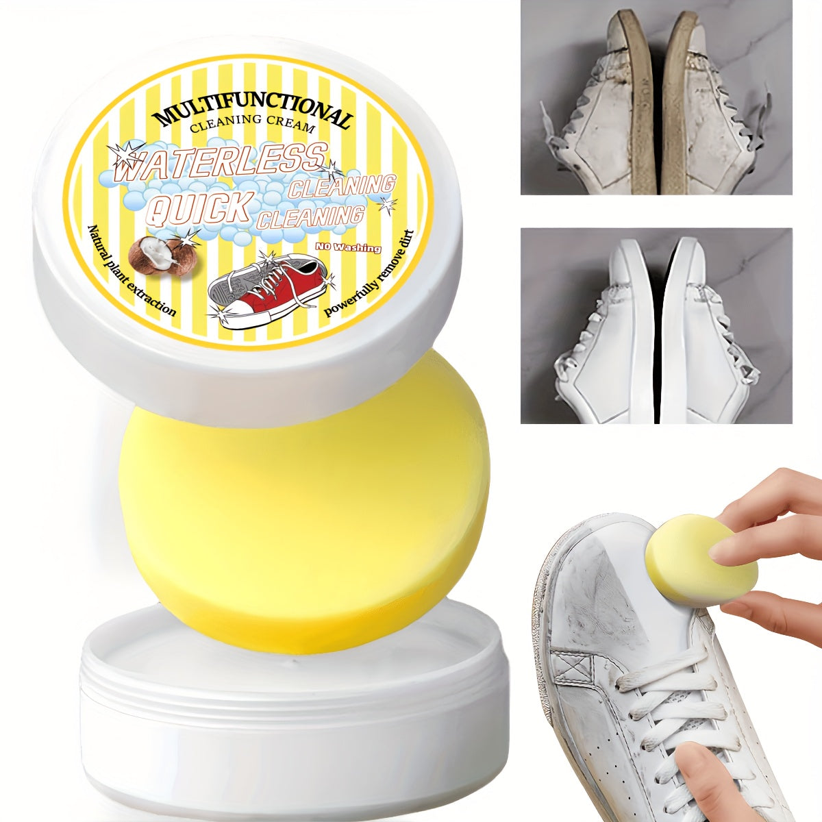 Multi-Purpose Shoe Cleaner Gel with Sponge