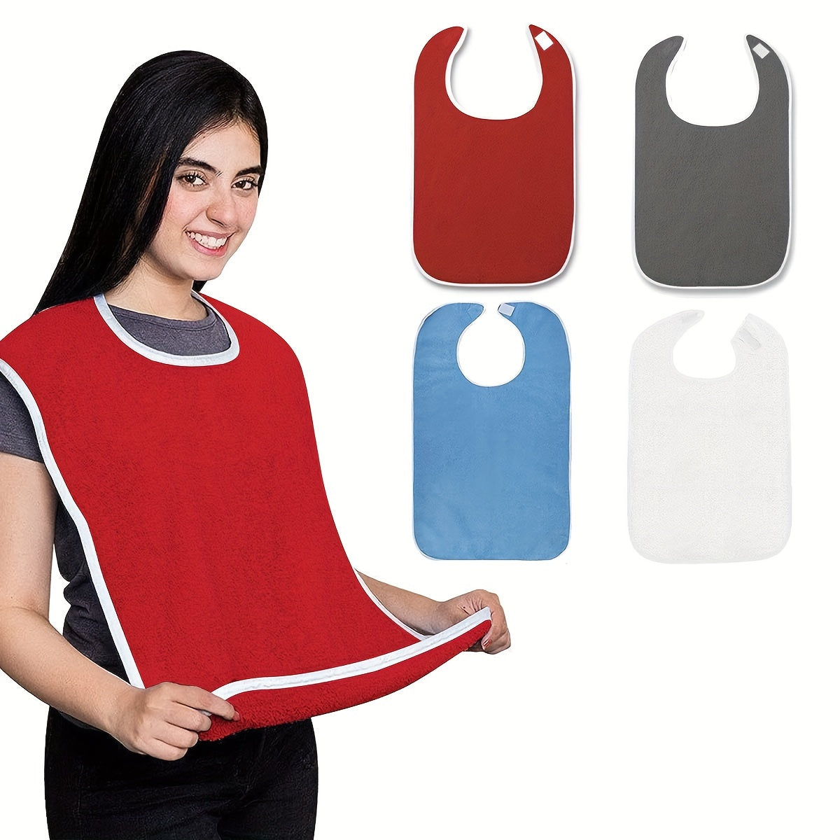 4-Pack Adult Bibs for Eating