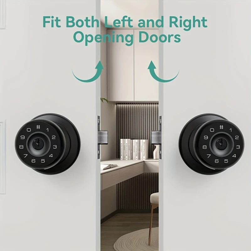 Smart Door Lock Handle with Voice Announcement & Wireless