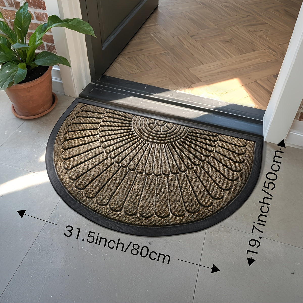 1pc Half Round Door Mat