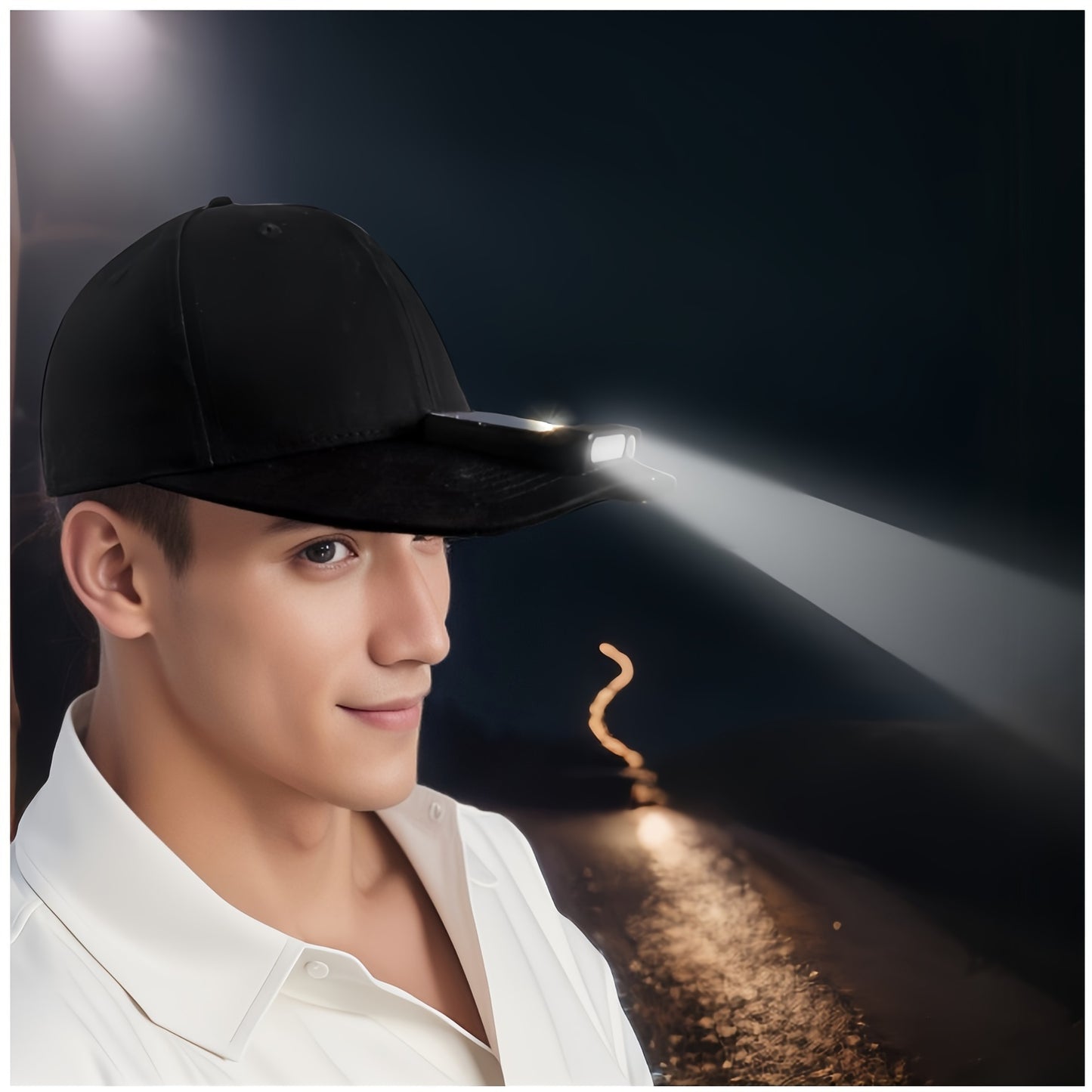 Solar-Powered LED Baseball Cap Headlamp