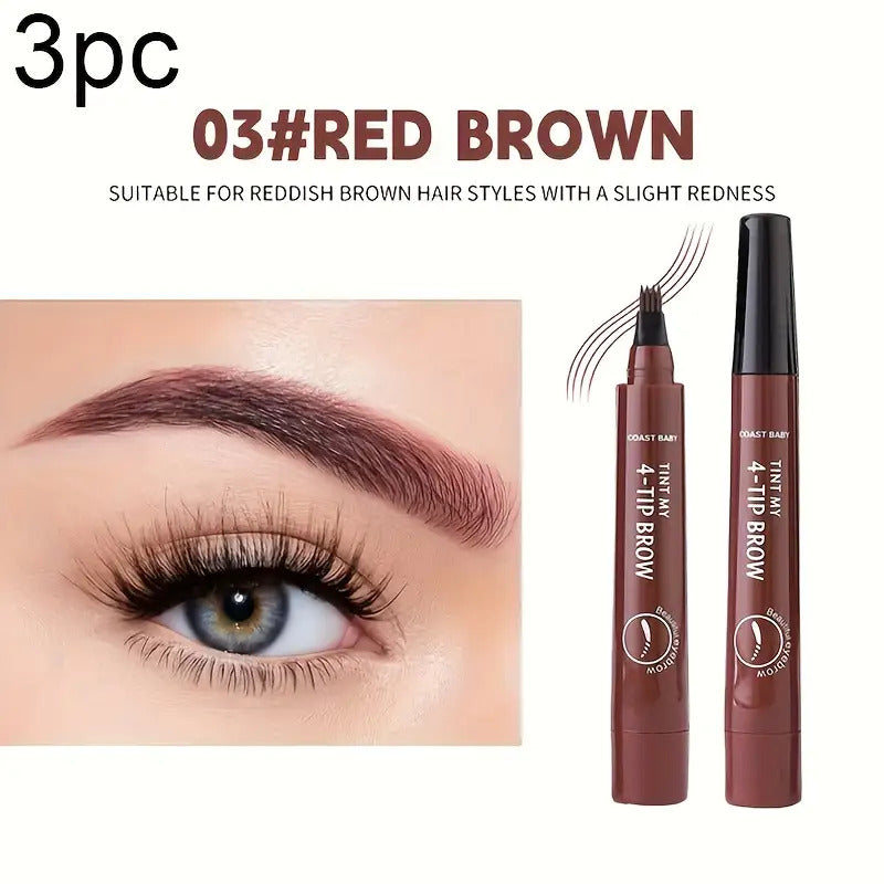 3pcs Four-pronged Eyebrow Pencil for Beginners Can Easily Get on It