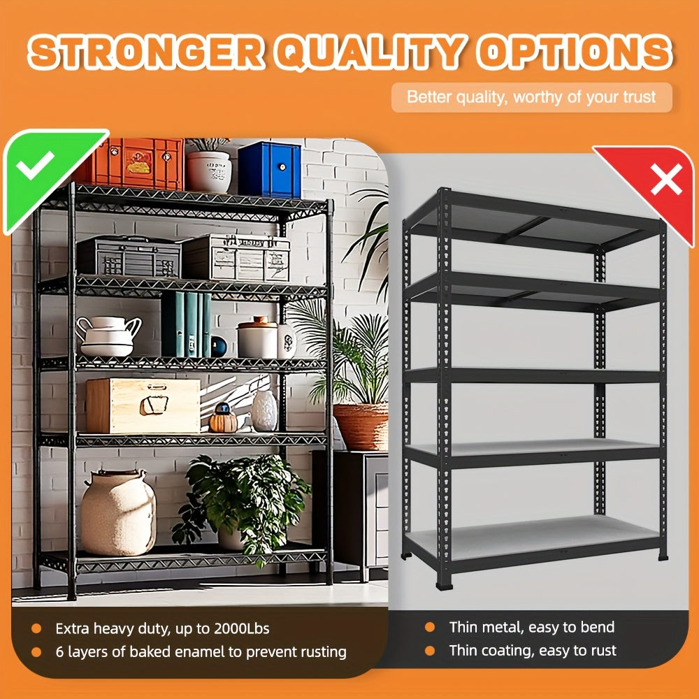 5 tiers steel heavy duty multi-layer utility rack