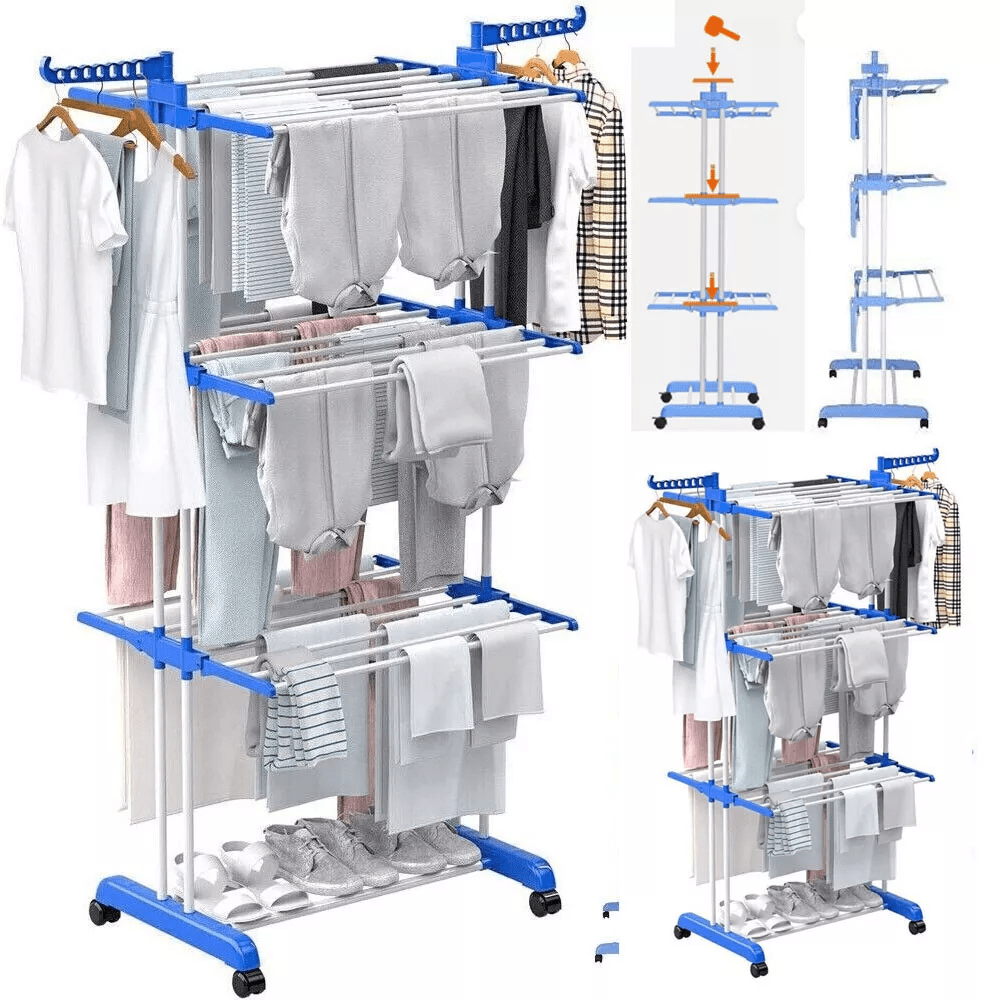4 Tier Foldable Extra Large Clothes Drying Rack
