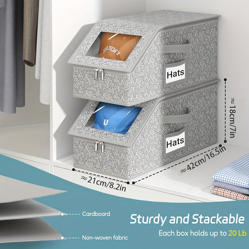 Large Capacity Stackable Hat & Accessory Organizer Storage Box