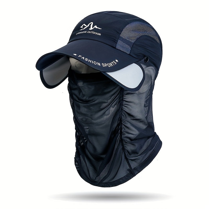 3pcs Men'S Adjustable Baseball Cap with Removable Neck Guard