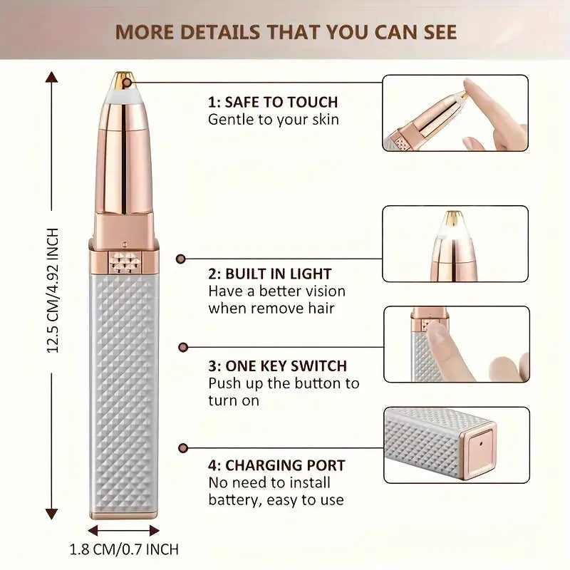 Women’s 2-in-1 Electric Eyebrow Trimmer & Facial Hair Remover