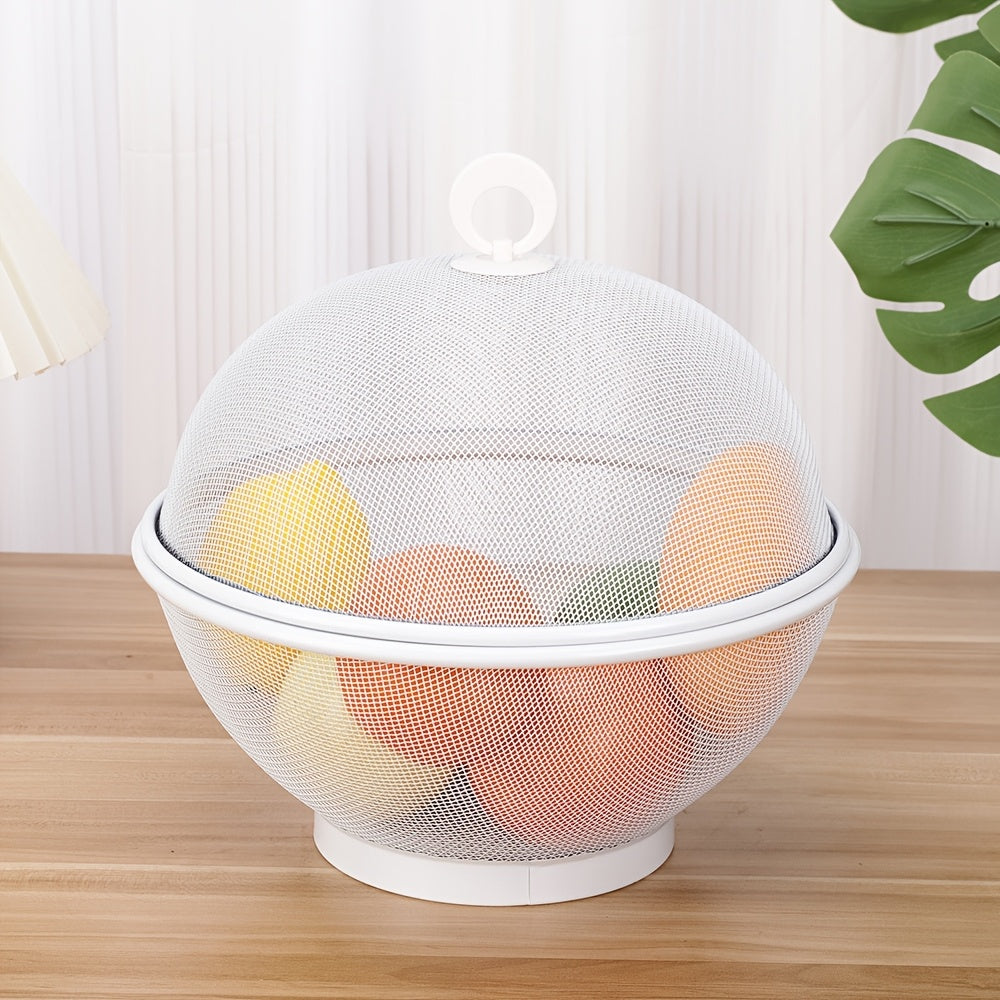 Durable Iron Fruit and Vegetable Washing Basket with Lid