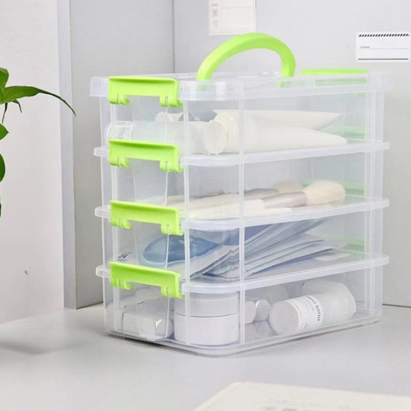 4-Layer Stackable Transparent Plastic Storage Box