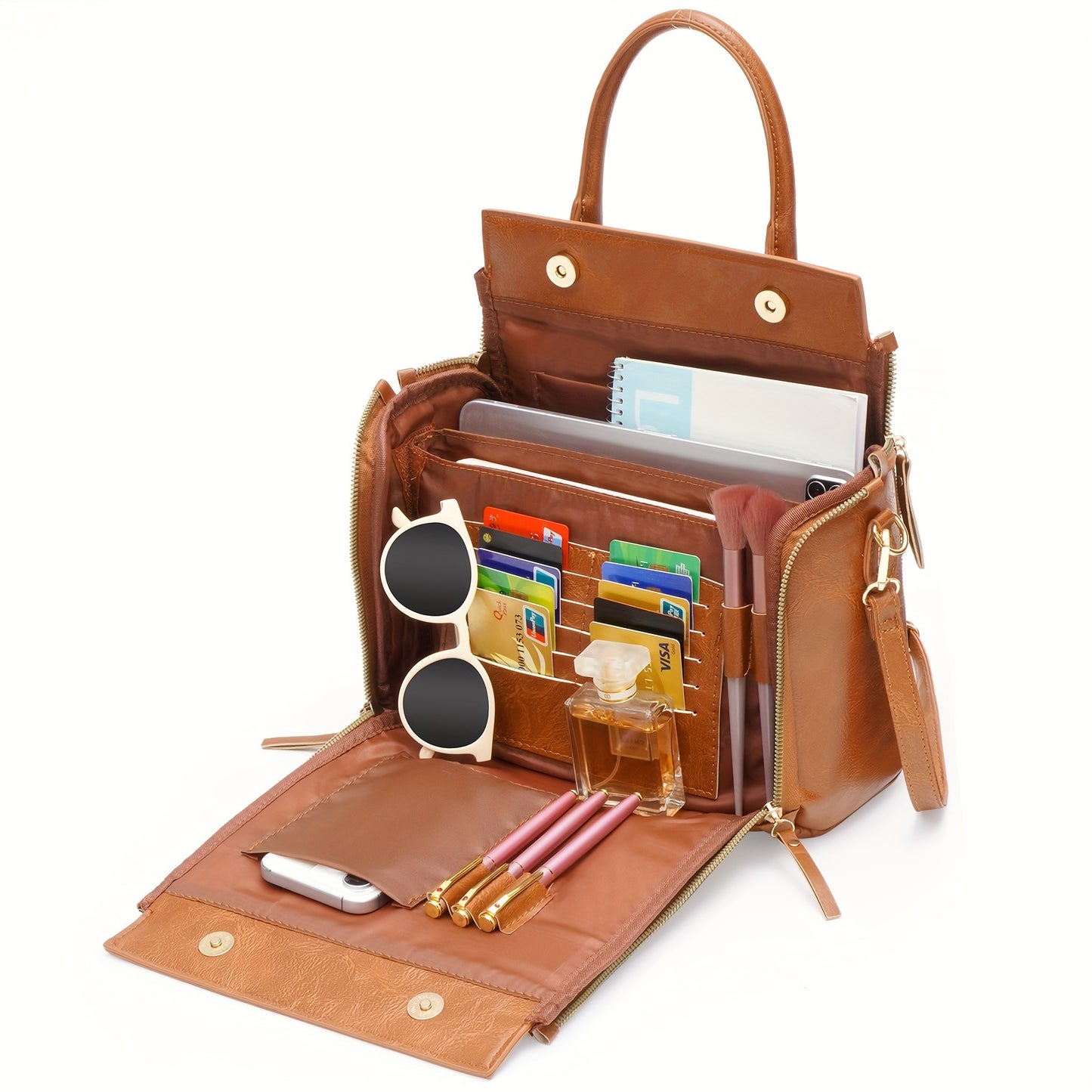 Stylish Retro Brown Faux Leather Women’s Crossbody Bag