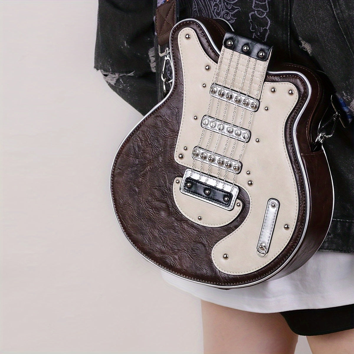 Trendy Y2K Style Guitar-Shaped Crossbody Bag