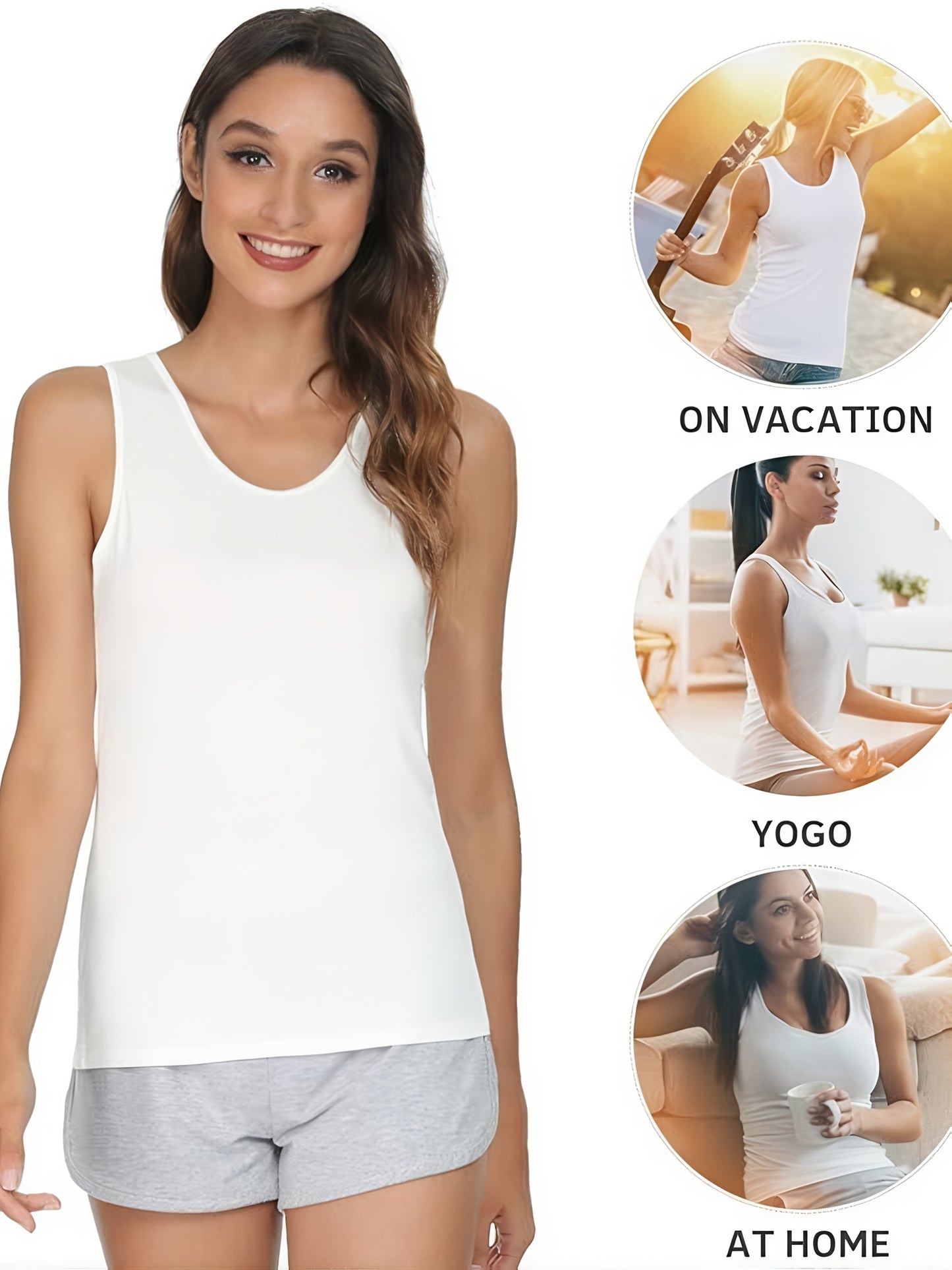 Summer Simple 6pcs Women's Strap Tank Tops