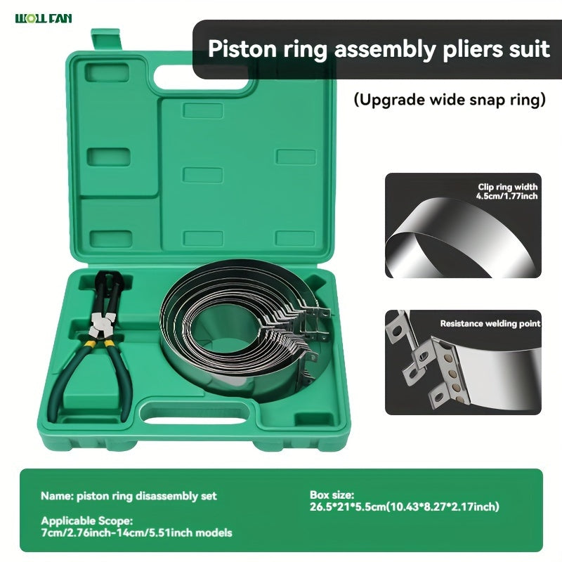 7cm/2.76inch-14cm/5.51inch Range Metal Piston Ring Compressor Set
