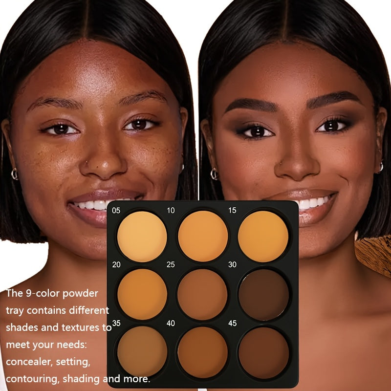 9-Color Dark Bronze Powder Palette
