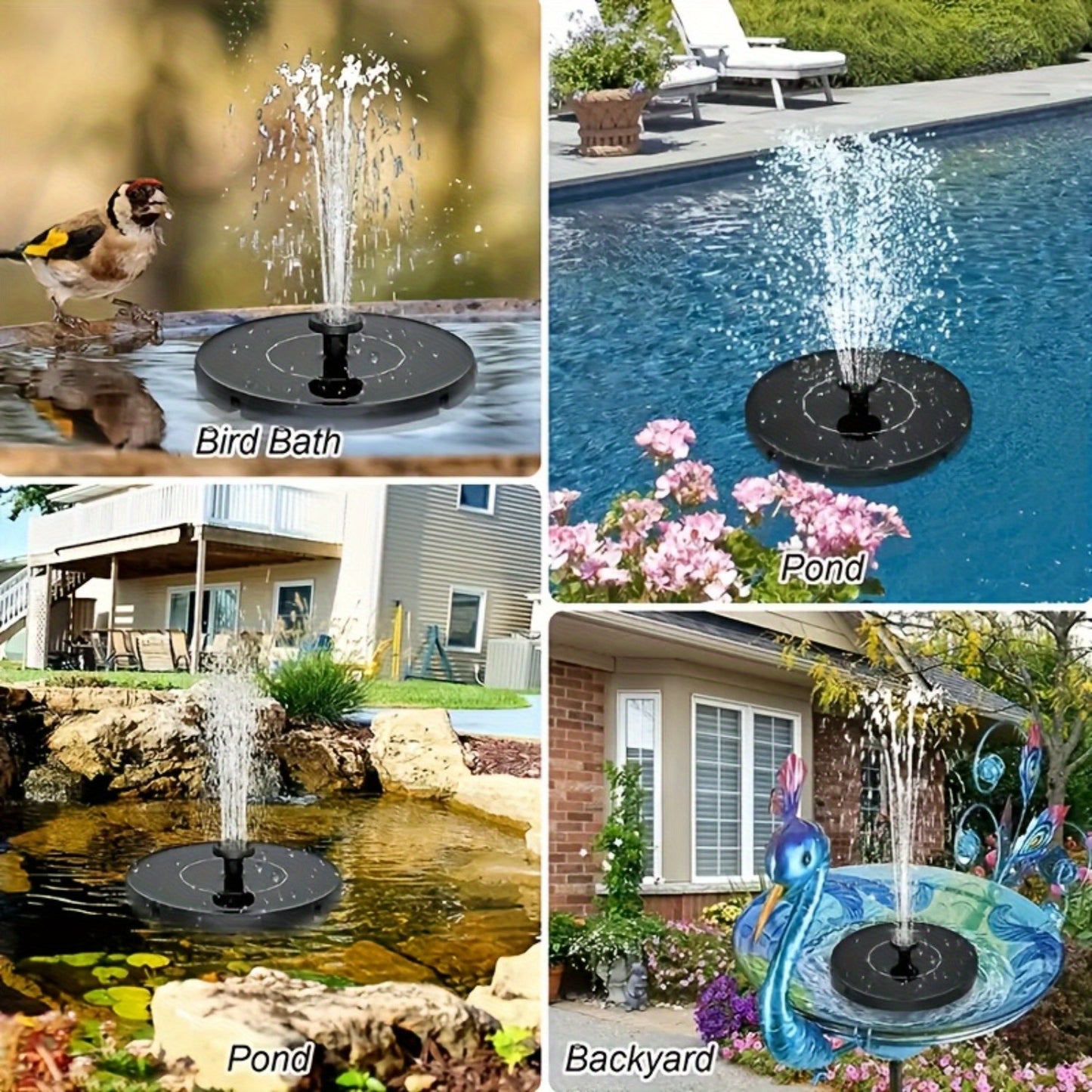 Solar Powered Water Fountain