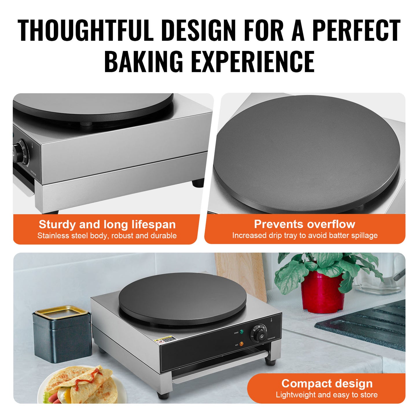 16-Inch Electric Crepe Maker Commercial Crepe Machine