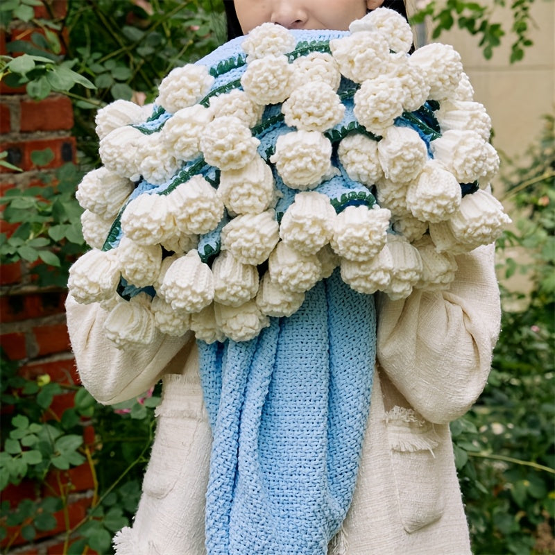 Soft French Style 1pc Rose Bouquet Throw Blanket