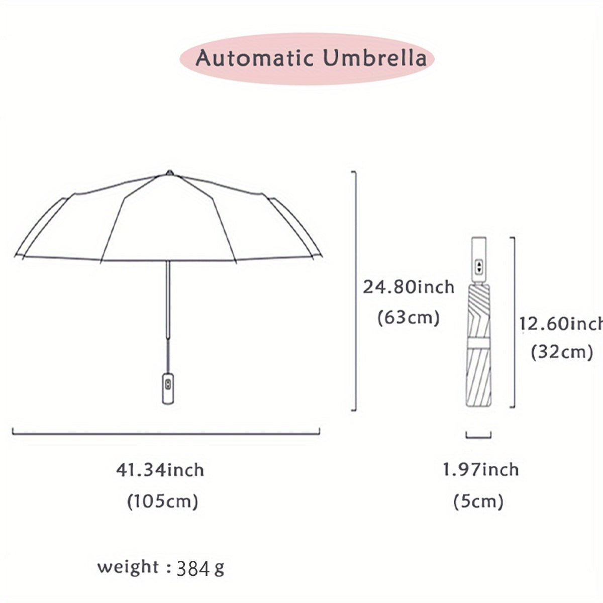 1-Pack Xlaomi Style Automatic Open/Close Folding Umbrella