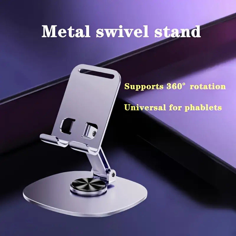 Aluminum Alloy Phone Stand - Waterproof, 360° Rotating Desk Mount