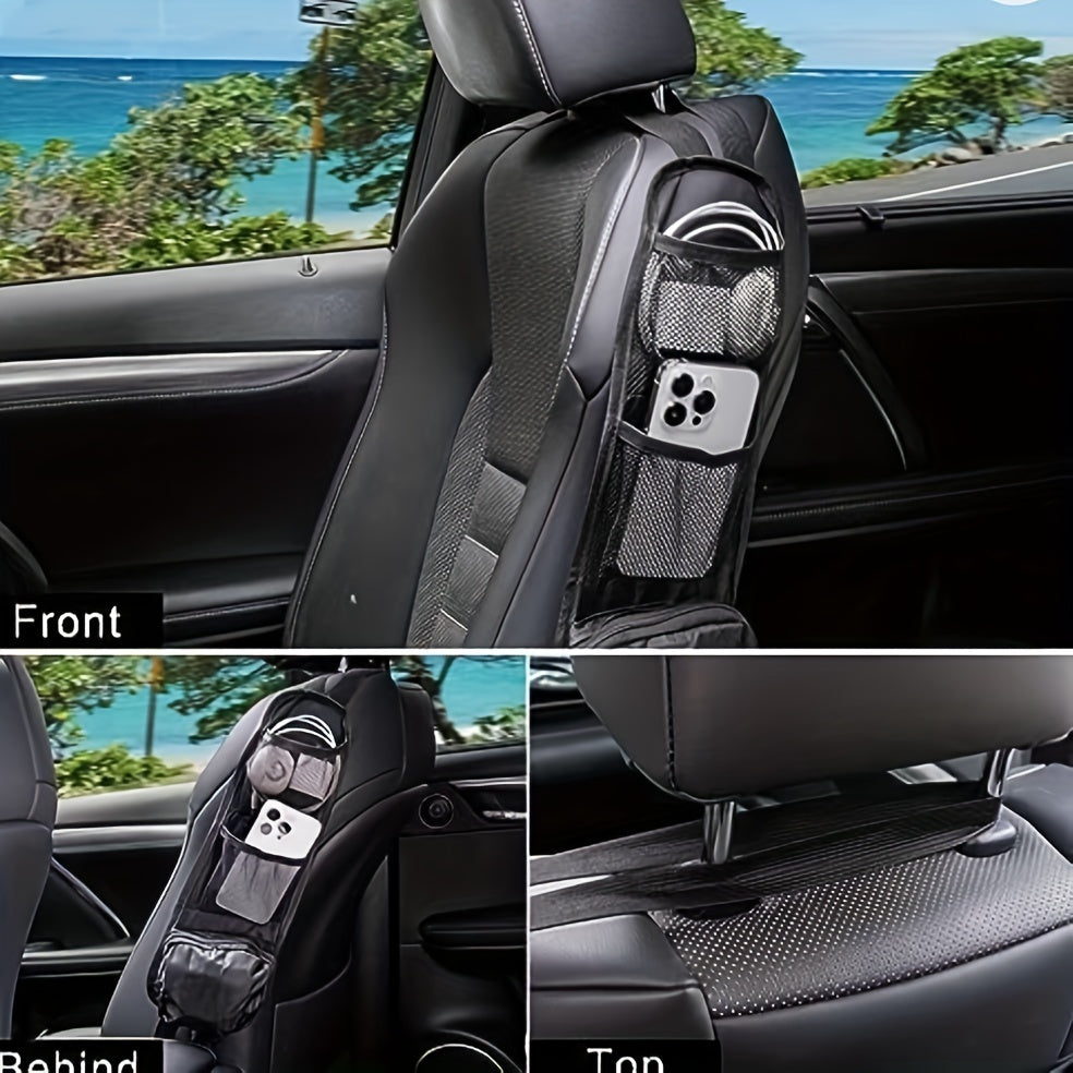 Black Multi-Pocket Car Seat Organizer