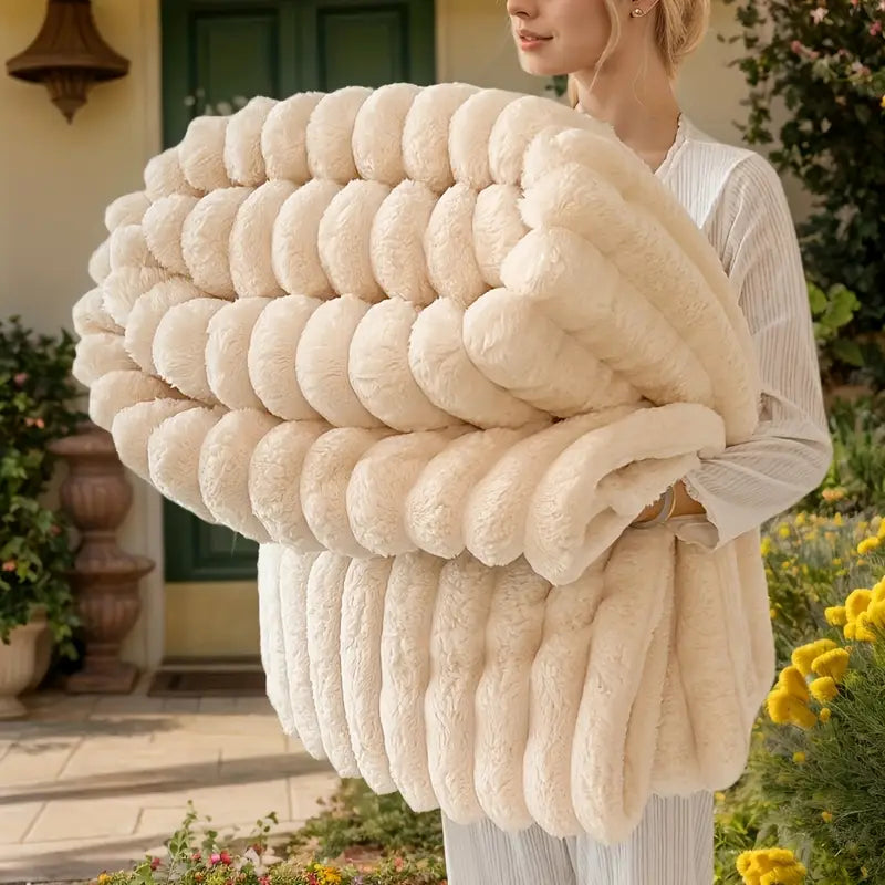 Ultra-Soft Faux Rabbit Fur Blanket