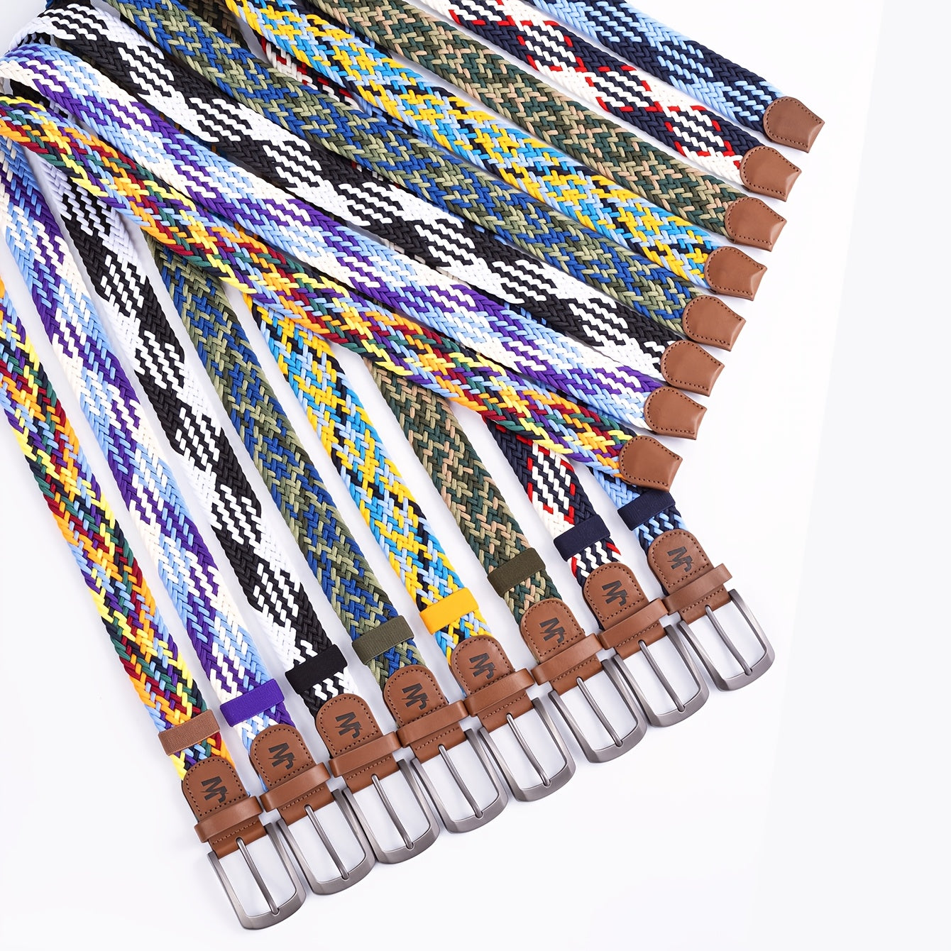 6pcs Colorful Braided Belt for Men & Women