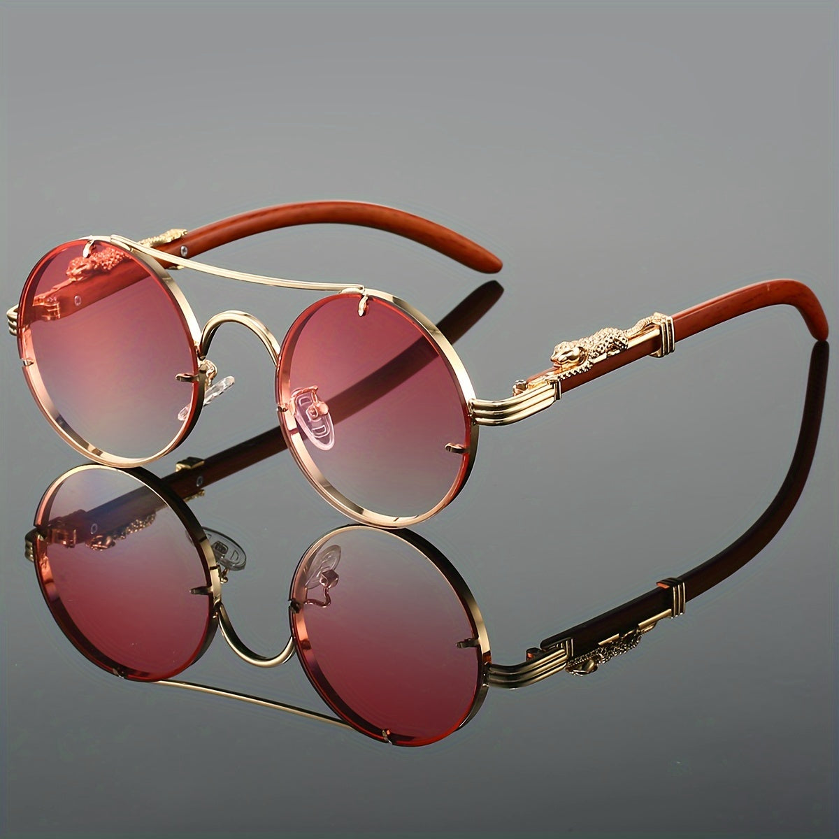 Fashionable Round Metal Frame Glasses