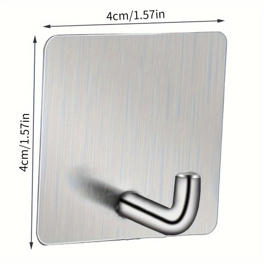 20pcs-Heavy-Duty Stainless Steel Adhesive Hooks