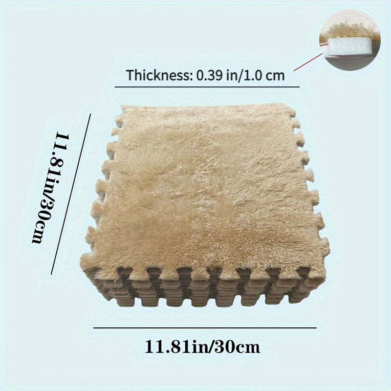 40pcs Bedroom Fleece Patchwork Mat