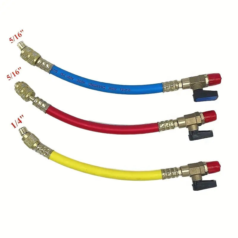 3pcs A/C Refrigeration Charging Hose Set with Ball Valve