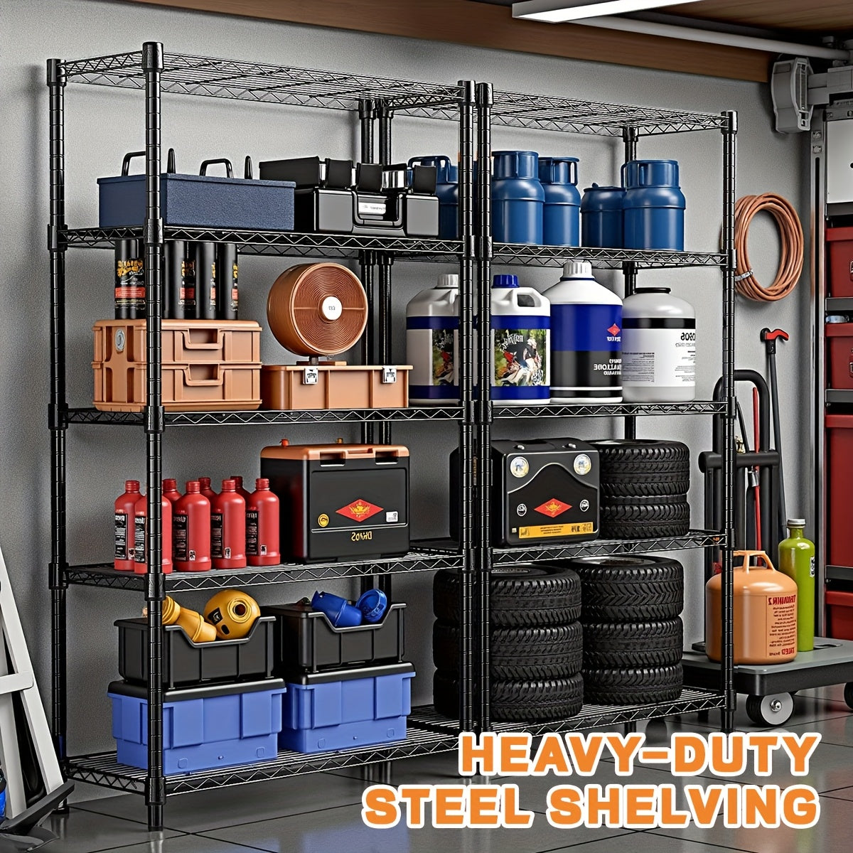 5 tiers steel heavy duty multi-layer utility rack