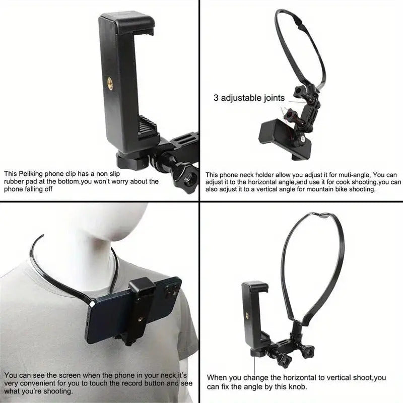 Universal Hands-Free Wearable Neck Phone Stand