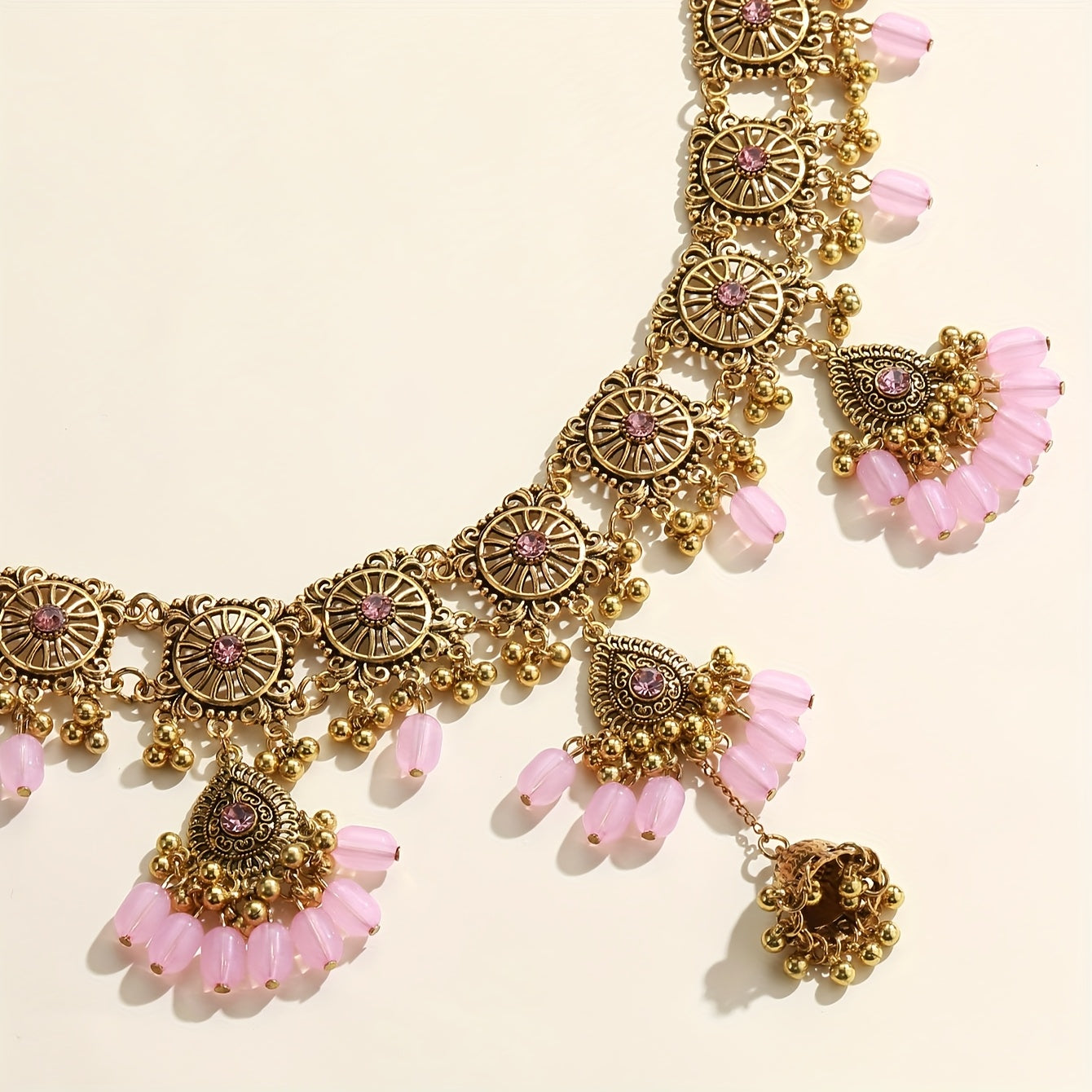 Multi-Colored Tassel Waist Chain with Golden Accents