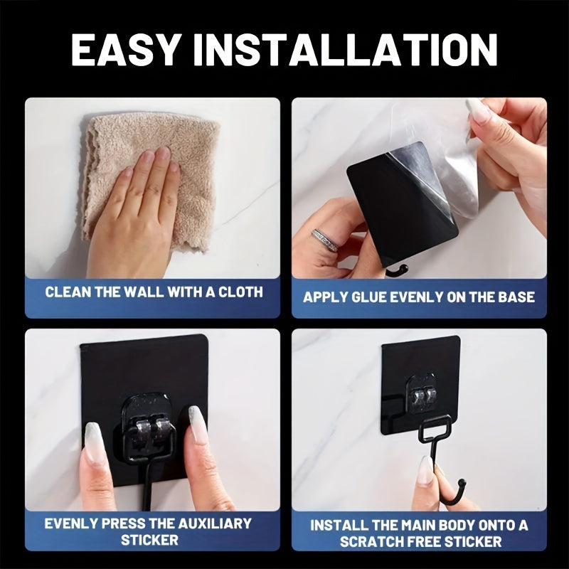 60pcs Heavy-Duty Adhesive Hooks