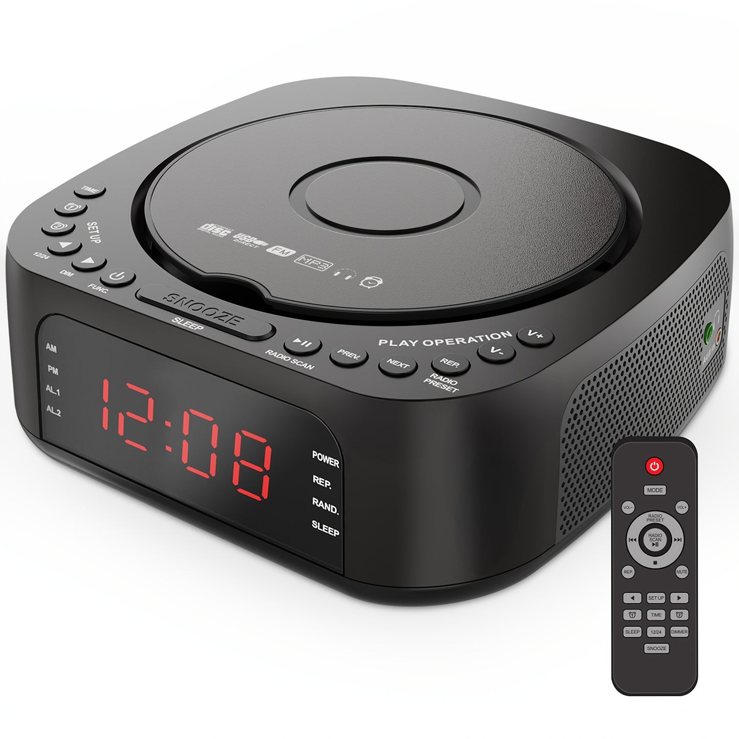 CD Player Alarm Clock Radio with Remote