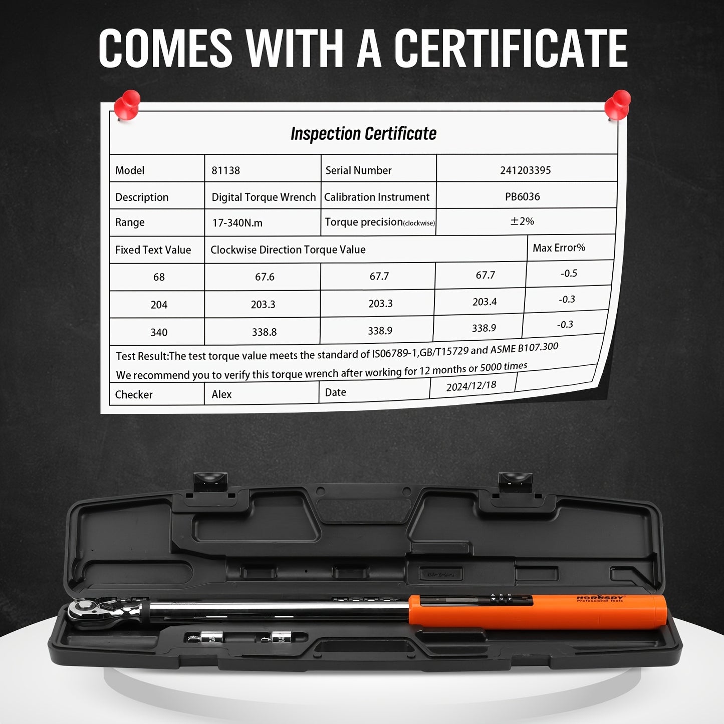 1/2'' Digital Torque Wrench Set Electronic Torque Wrench Set