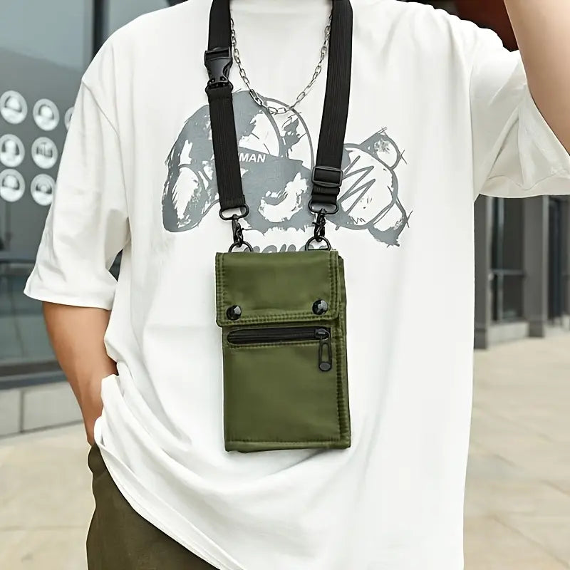 Versatile Nylon Crossbody Phone Bag with Passport Holder - Water-Resistant, Lightweight & Foldable